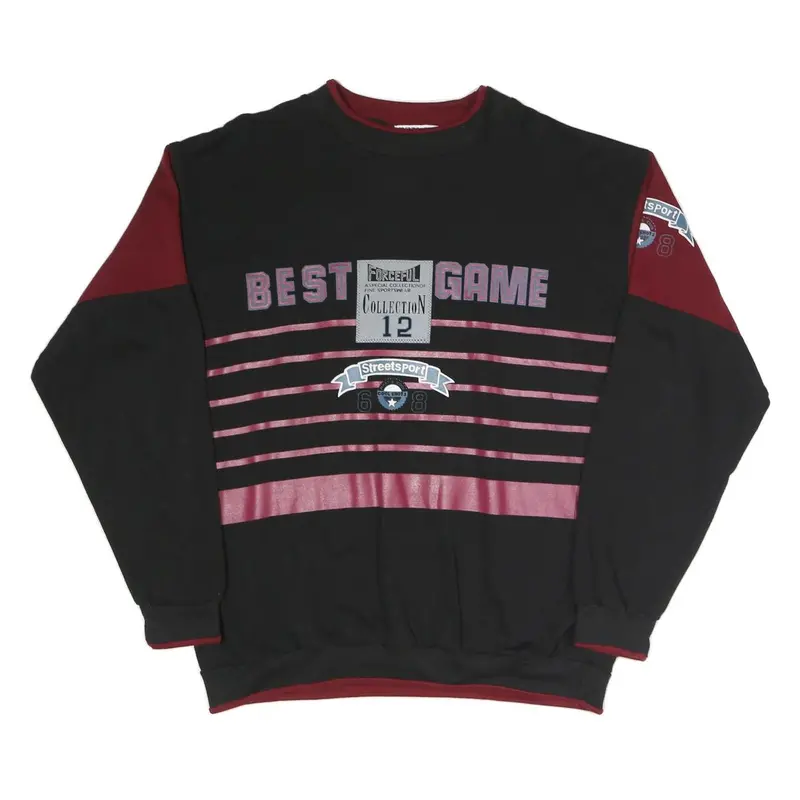 Sportswear Mens Black & Maroon Sweatshirt Crew Neck Xl Best Game Street Sport 1