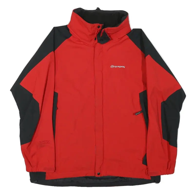Sprayway Mens Red & Black Outdoor Jacket S Polyester Blend Zip Comfort Style 1
