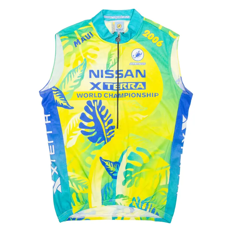 Squardra Cycling Mens Vest Yellow Sleeveless 1/2 Zip M 1