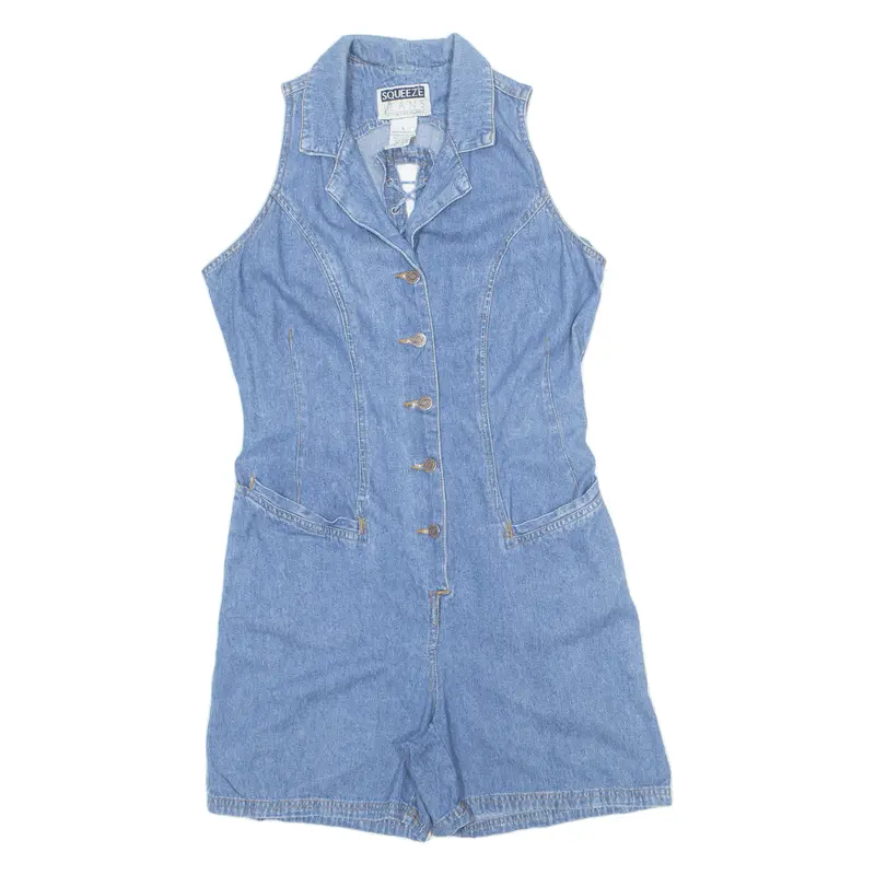 Squeeze Jeans Womens Overalls Blue Regular Denim 90S L W15 L5 1