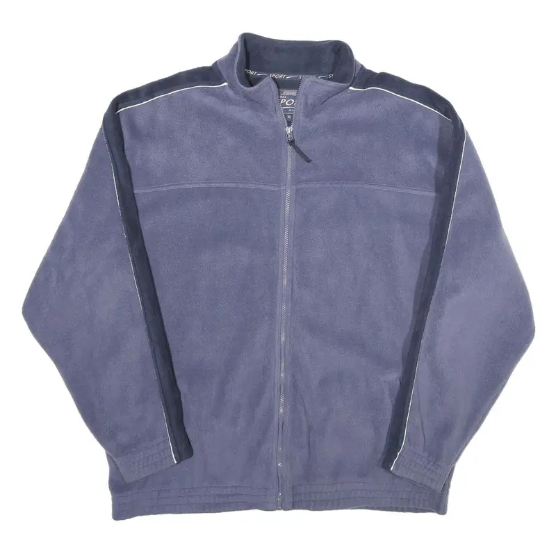 St Bernard Mens Blue Polyester Zip Jacket Xl Fleece Casual Classic Lightweight 1