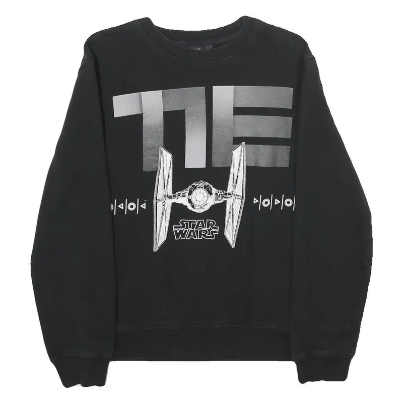 Star Wars Mens Black Sweatshirt S Crew Neck Starfighter Graphic Cotton Pullover 1