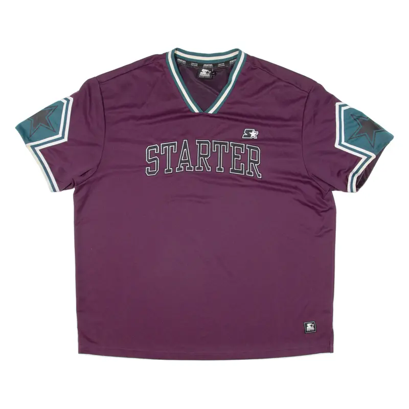 Starter Black Label Mens Jersey Maroon V-Neck L 1
