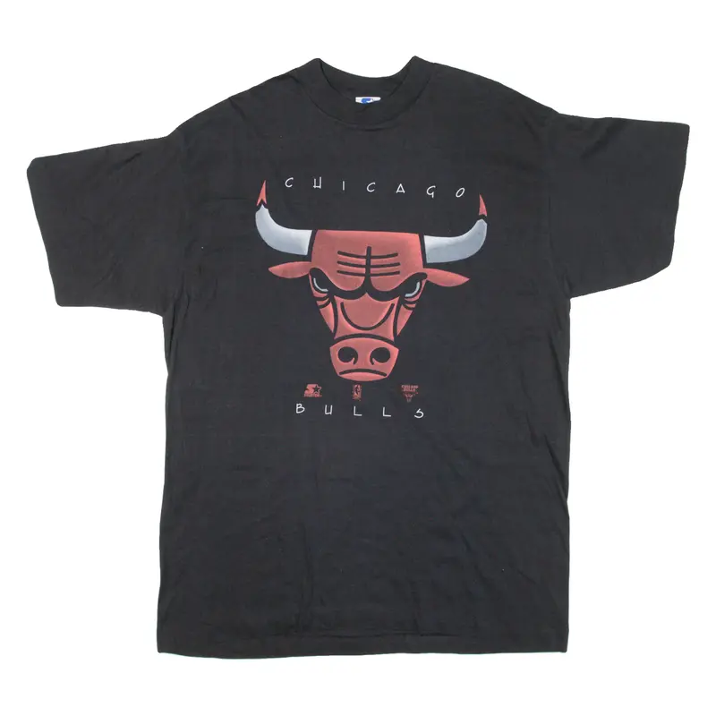 Starter Chicago Bulls Mens T-Shirt Black Usa Xl 1
