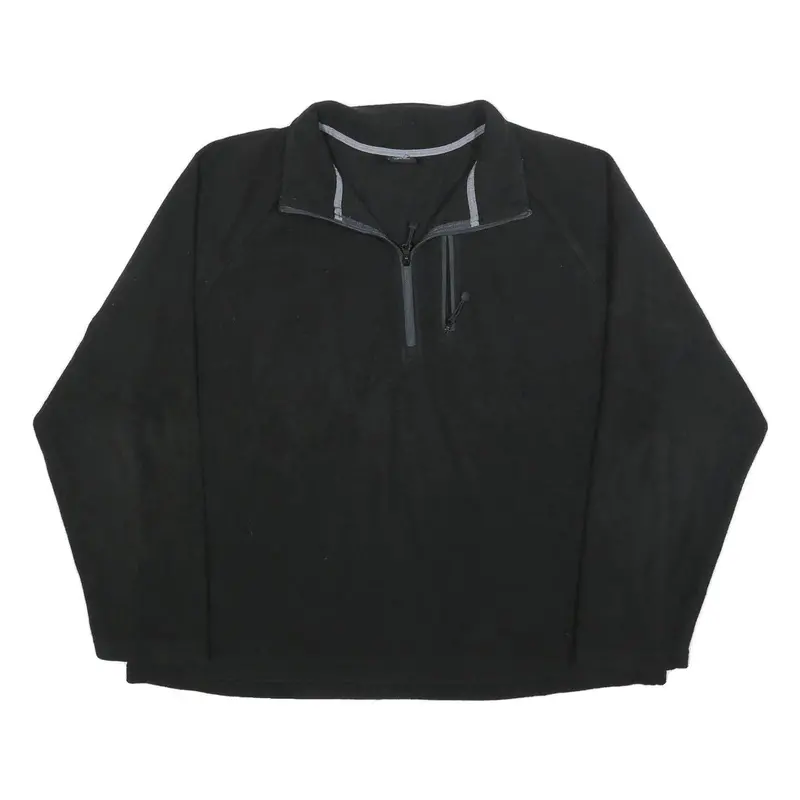 Starter Mens Black Pullover Plain 1/4 Zip Polyester Jumper Xl Casual Outdoor 1