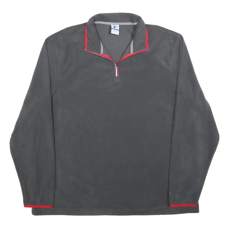 Starter Mens Grey & Red Pullover Plain Crew Neck Basic Knit Xl Sportswear Casual 1
