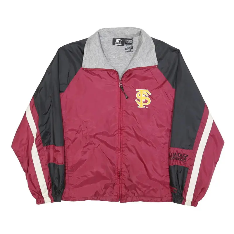 Starter Mens Maroon & Black Florida State Jacket M Nylon Zip Plain Lightweight 1