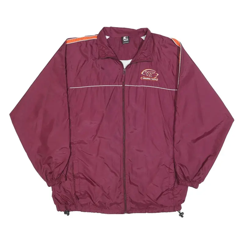 Starter Mens Maroon & Orange Virginia Tech Zip Up Polyester Blend Jacket L 1