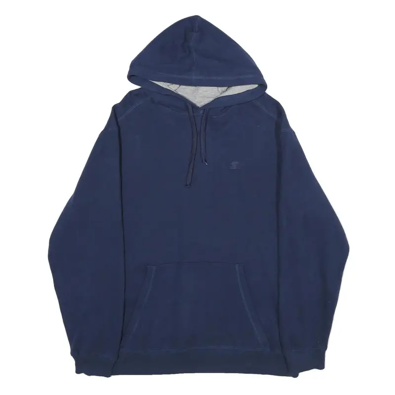 Starter Mens Navy Blue Hoodie L Cotton Blend Pullover Casual 1