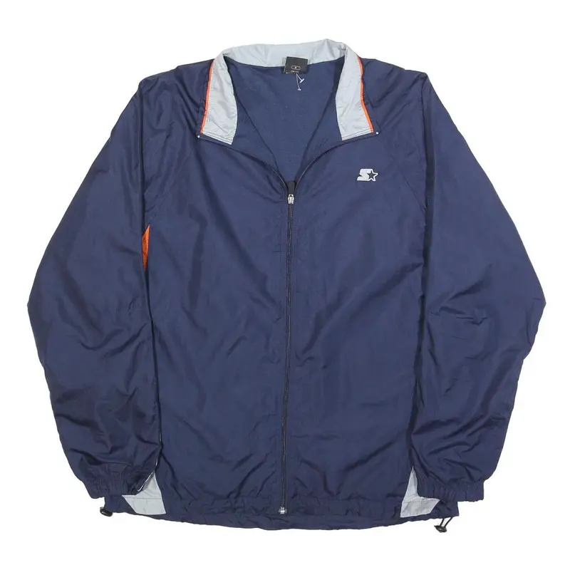 Starter Mens Navy & Orange Zip Polyester Track Jacket M Sports Casual 1
