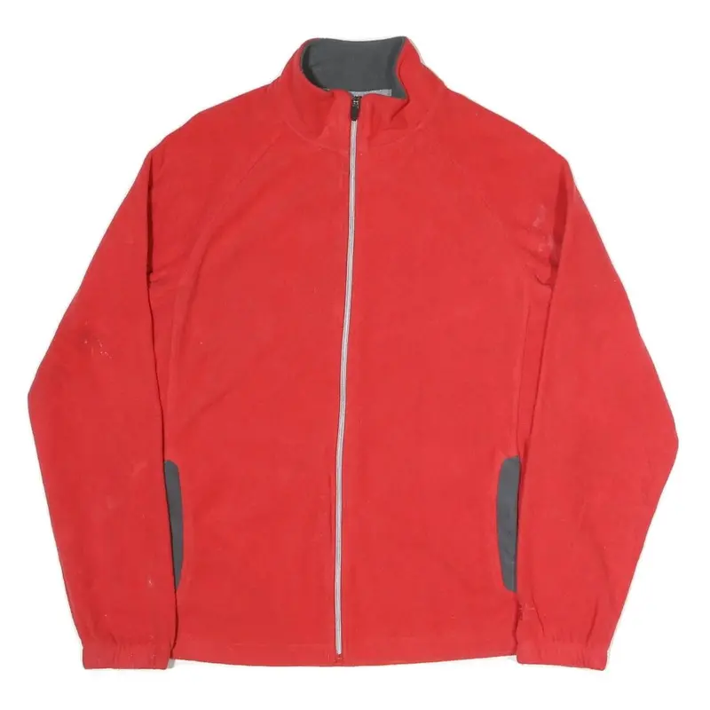 Starter Mens Red Jacket M Polyester Blend Plain Zip Casual Sportswear 1