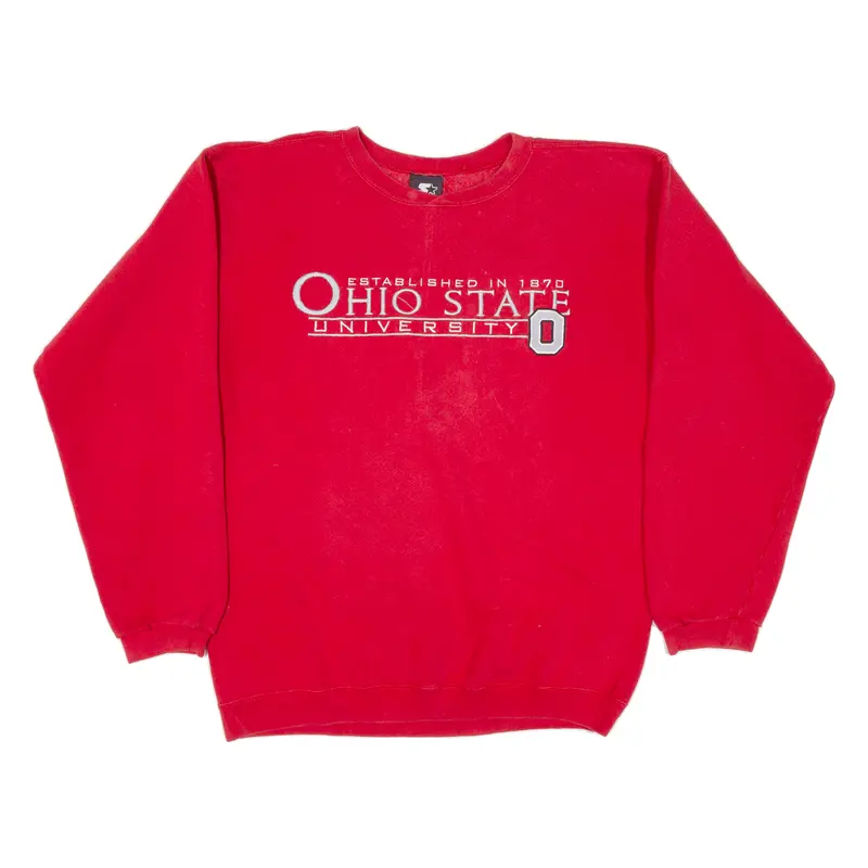 Starter Ohio State University Mens Sweatshirt Red Usa M 1