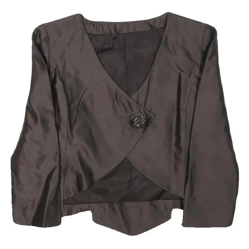 Stettler And Co Womens Brown Button Jacket S Polyester Blend Tailored 1