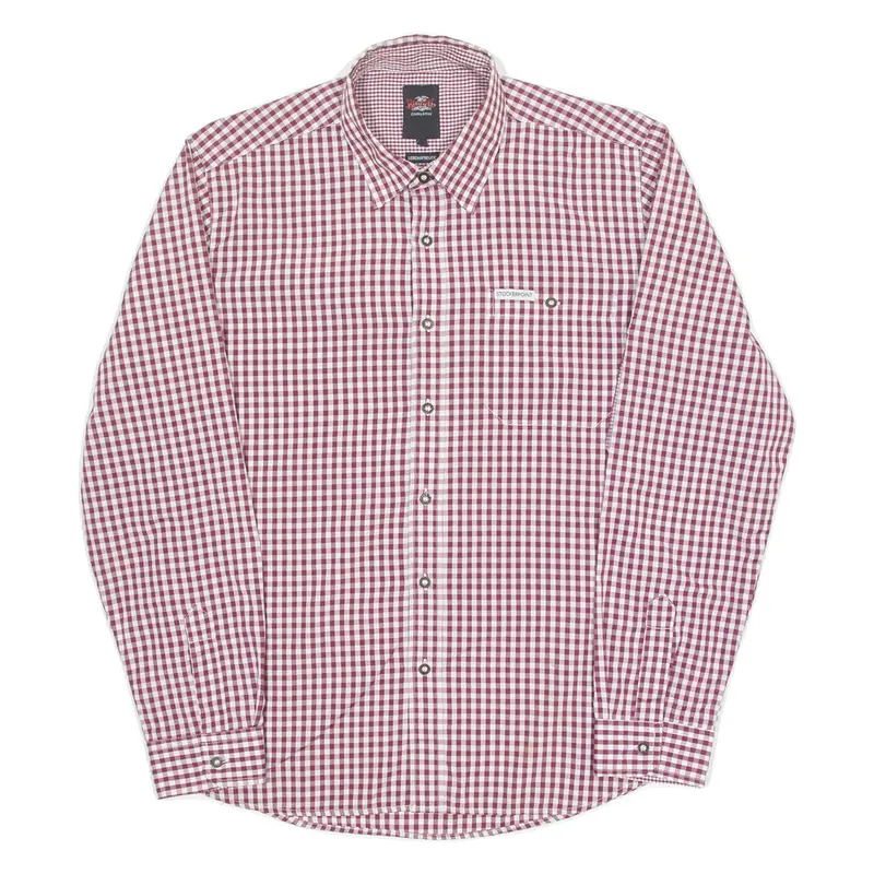 Stockerpoint Mens Shirt Maroon Gingham Long Sleeve L 1