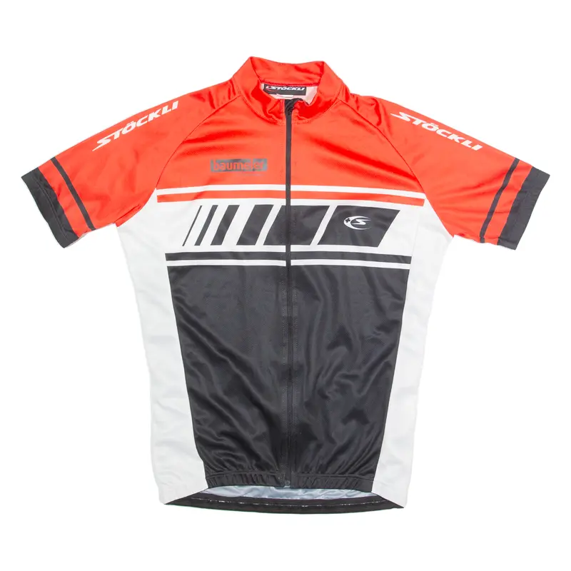 Stockli Cycling Zip Up Mens Jersey Red High Neck L 1