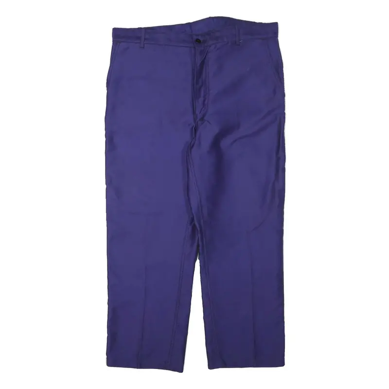 Stocknes Mens Cotton Blend Blue Regular Fit Trousers W38 L27 Workwear Button 1