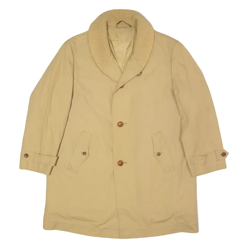 Stoffels Fleece Lined Mens Overcoat Coat Beige 80S L 1