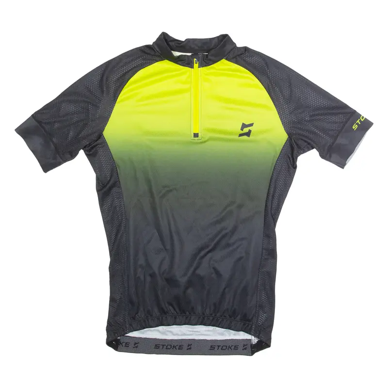 Stoke Cycling Mens Jersey Black 1/4 Zip S 1