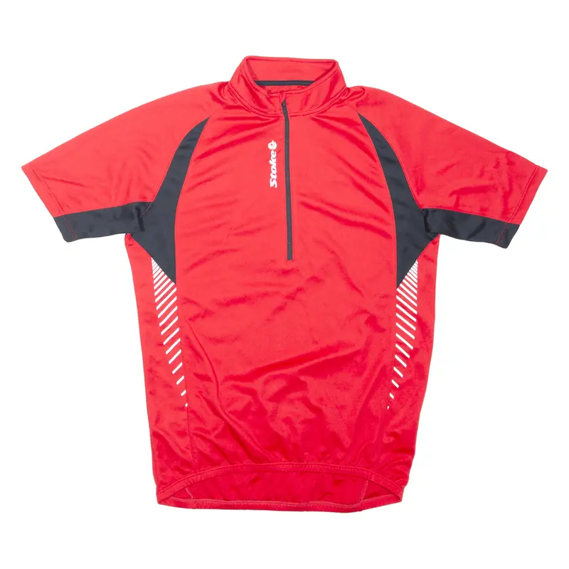 Stoke Cycling Shirt Mens Jersey Red 1/2 Zip M 1