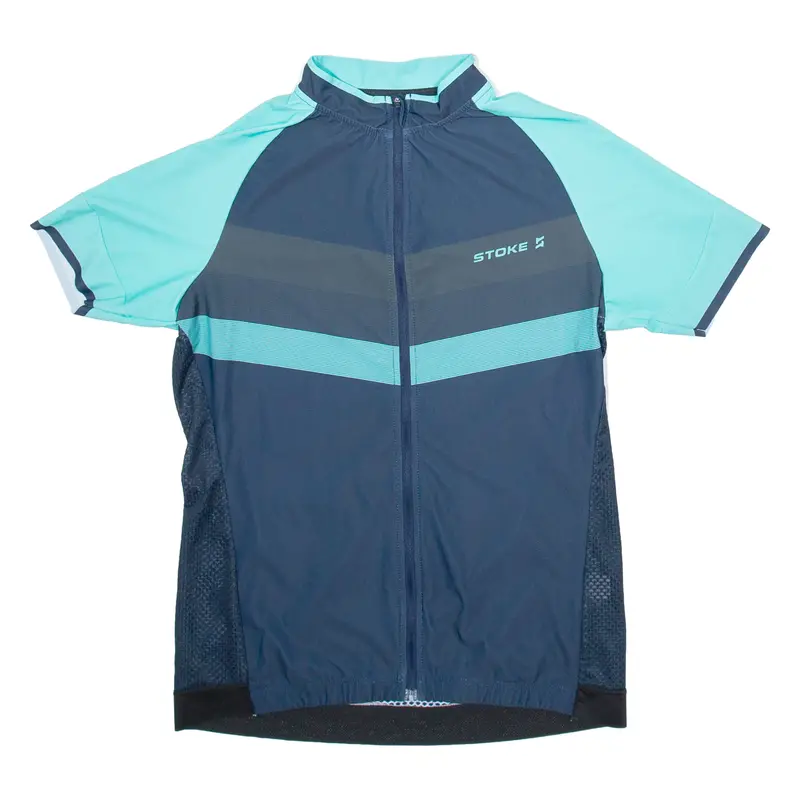 Stoke Full Zip Cycling Mens Jersey Blue L 1