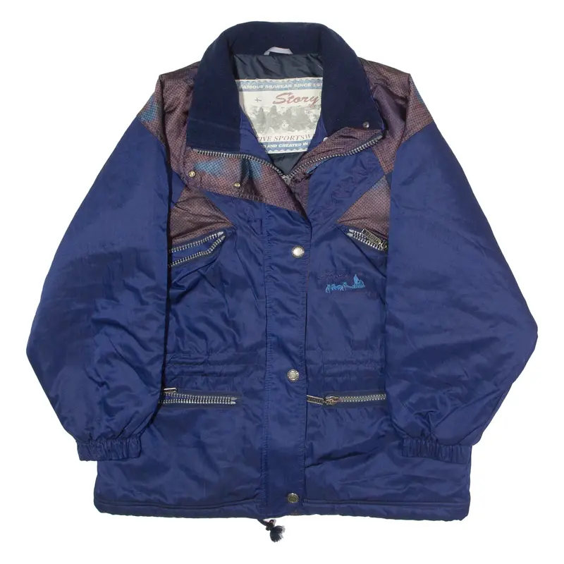 Story Womens Jacket Blue 90S Colourblock Uk 14 1