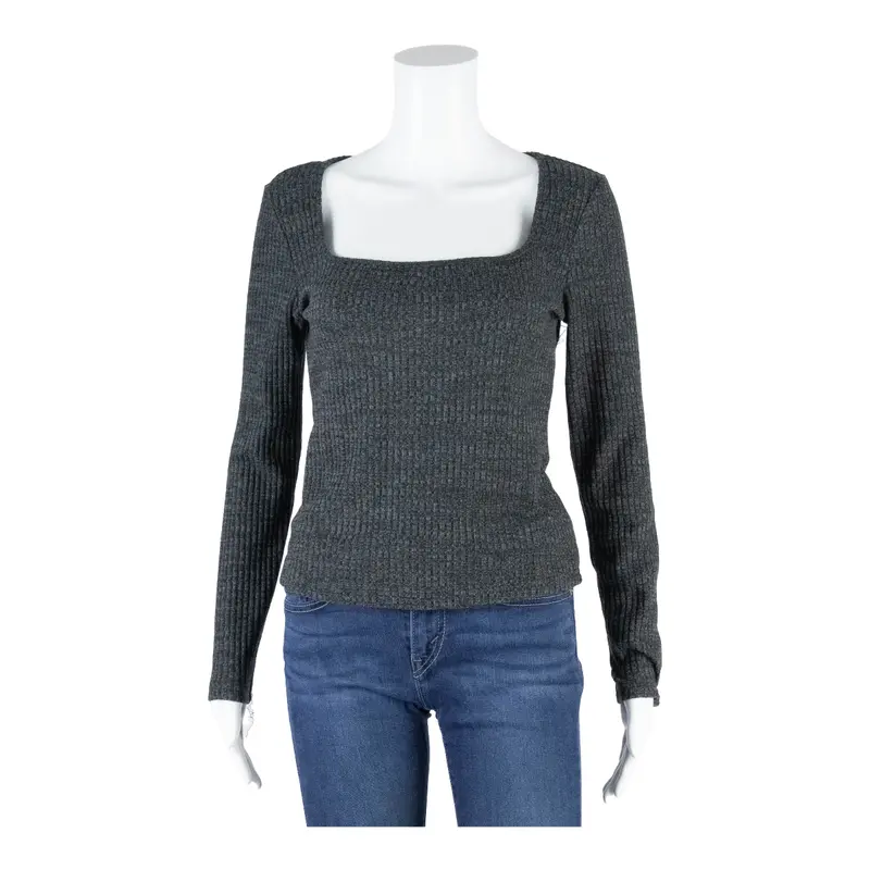 Stretch Womens Top Grey Long Sleeve M 1