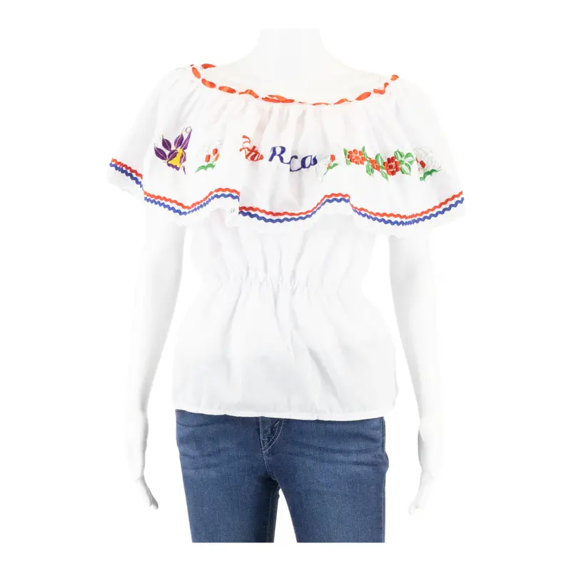 Sugarhill Butterfly Design Womens Vests Blouse Blue Sleeveless Crazy Pattern M 1