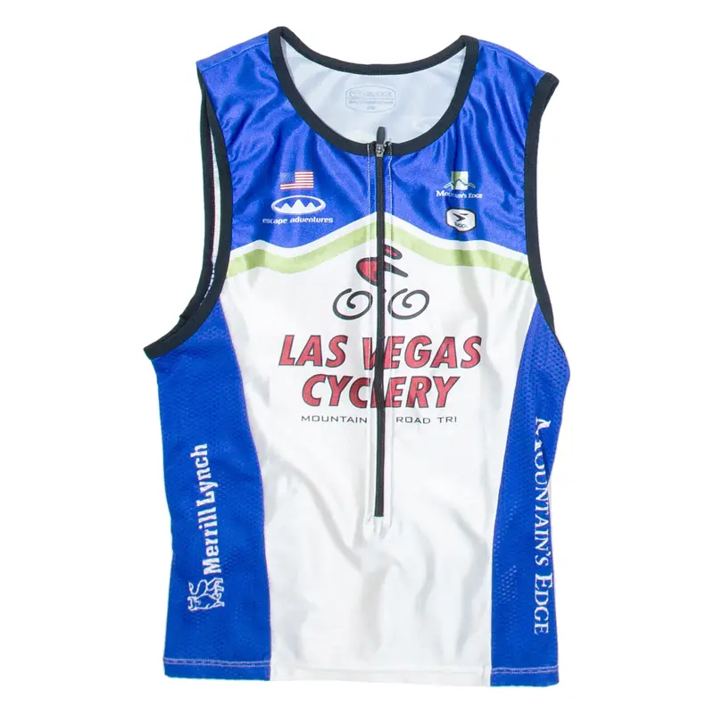 Sugoi Cycling Mens Jersey Blue Sleeveless 1/2 Zip M 1