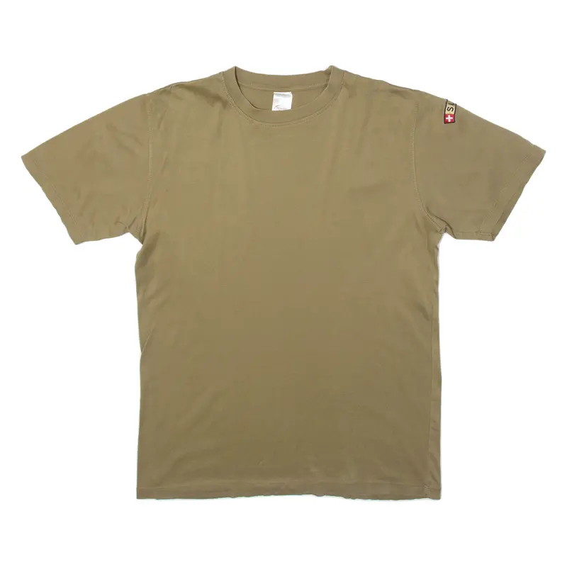 Suisse Military Mens T-Shirt Brown Crew Neck L 1