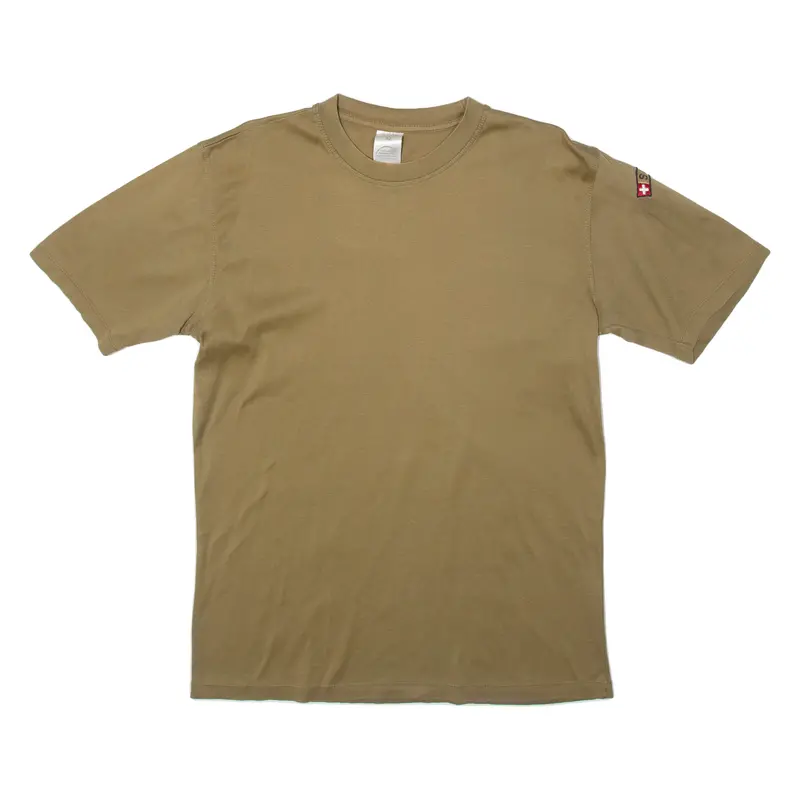 Suisse Military Mens T-Shirt Brown Crew Neck M 1