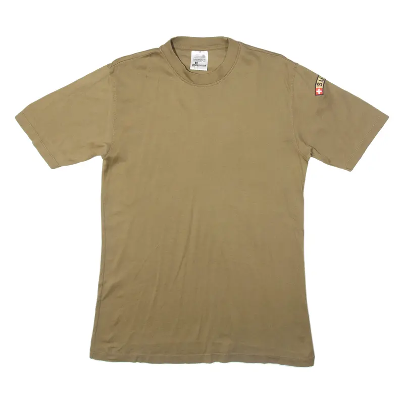 Suisse Military Mens T-Shirt Brown Crew Neck M 1