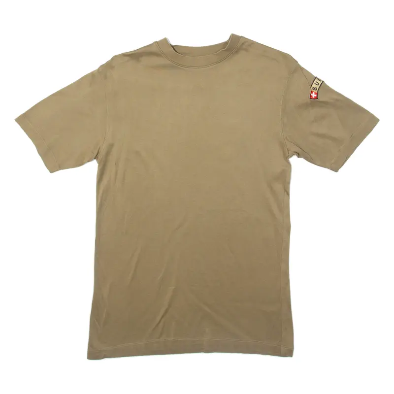 Suisse Military Mens T-Shirt Brown Crew Neck M 1