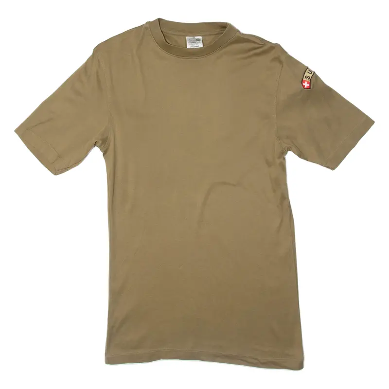 Suisse Military Mens T-Shirt Brown Crew Neck S 1