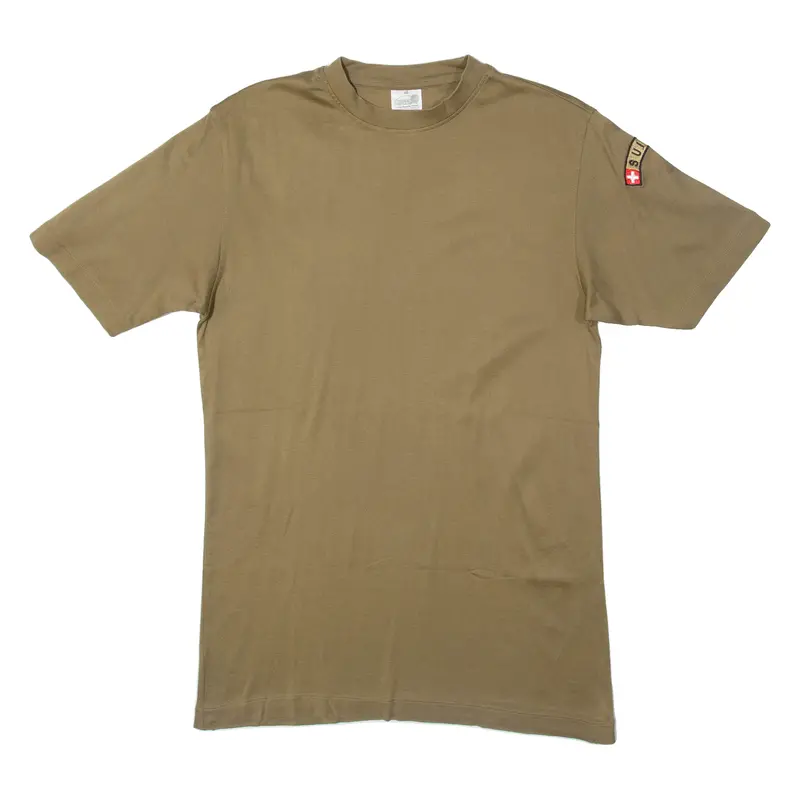 Suisse Military Mens T-Shirt Brown Crew Neck S 1