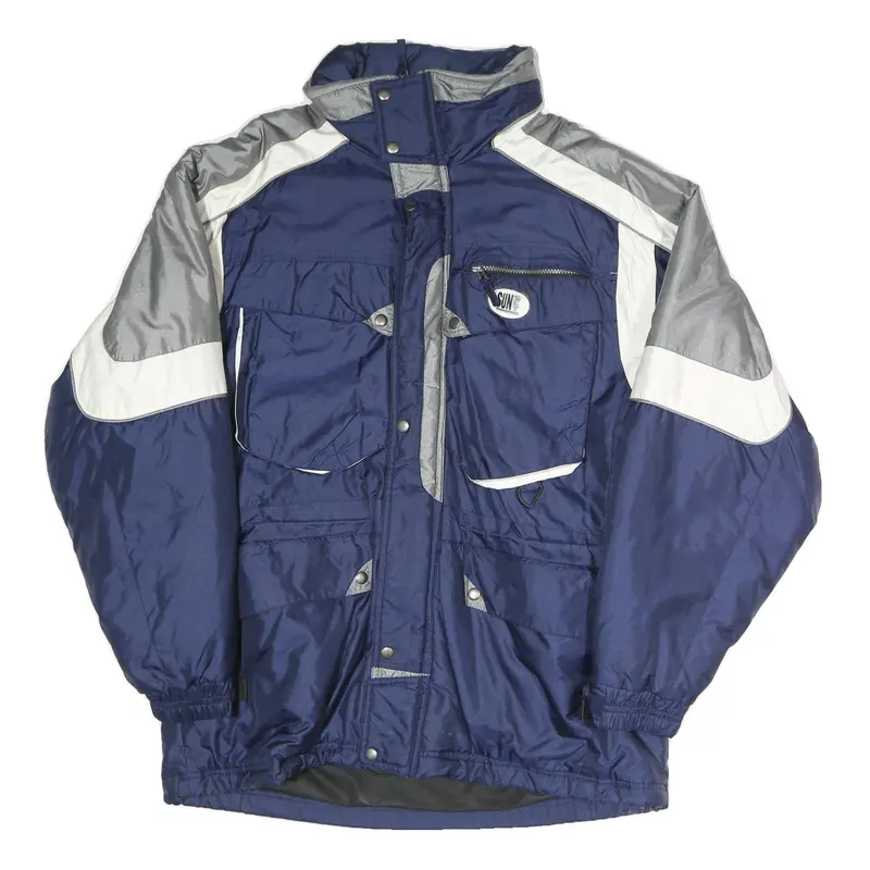 Sun Set Mens Blue & Grey Colourblock Outdoor Jacket Xl Polyester Blend Zip 1