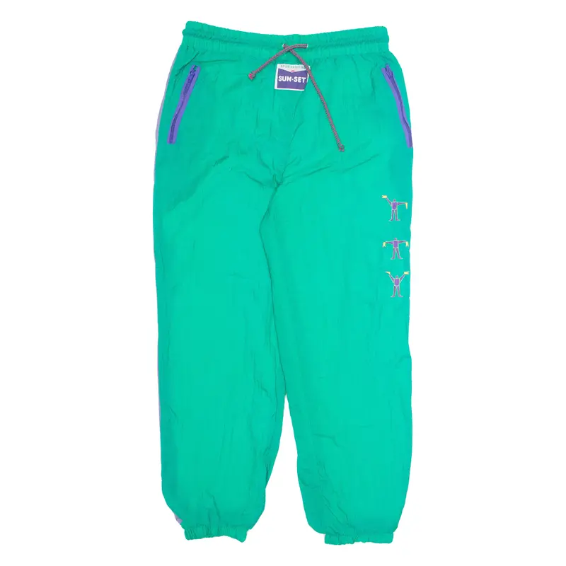Sun-Set Mens Track Pants Green Tapered M W32 L27 1