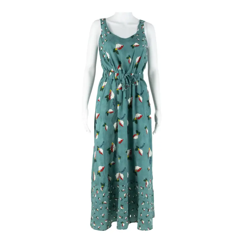 Suno Womens Day Dress Blue Crazy Pattern Sleeveless Midi S 1