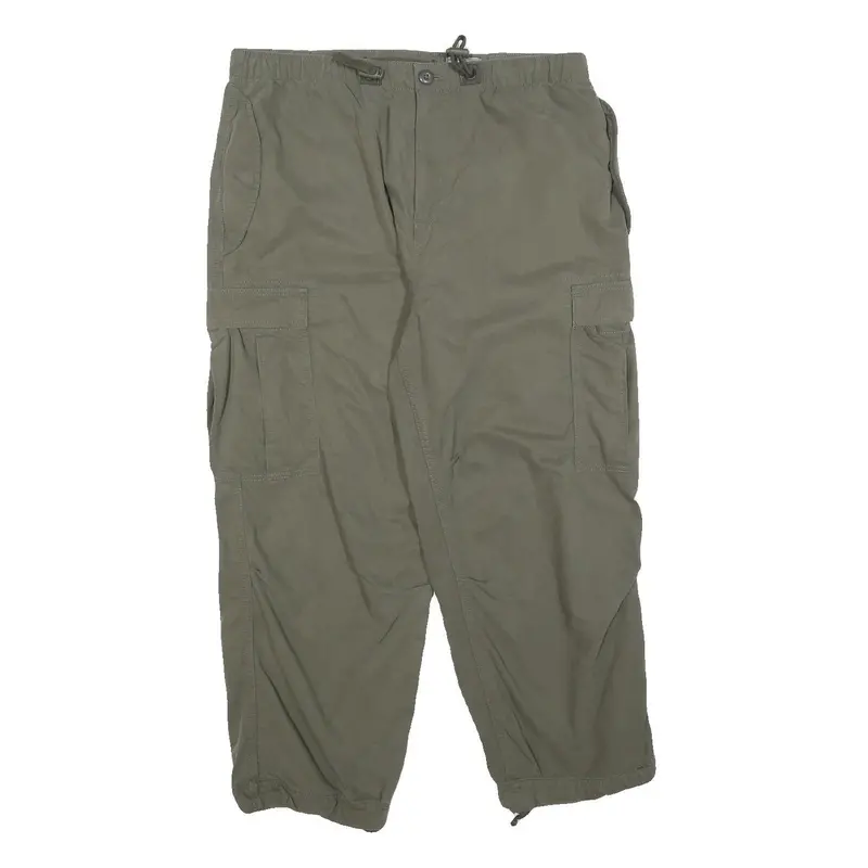 Superdry Womens Cotton Blend Relaxed Cargo Trousers Olive Green W32 L25 1