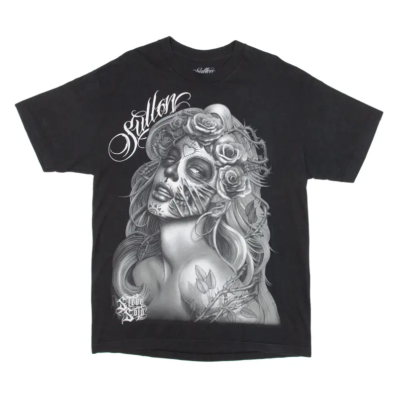 Sutton Steve Solo Mens Biker T-Shirt Black Crew Neck L 1