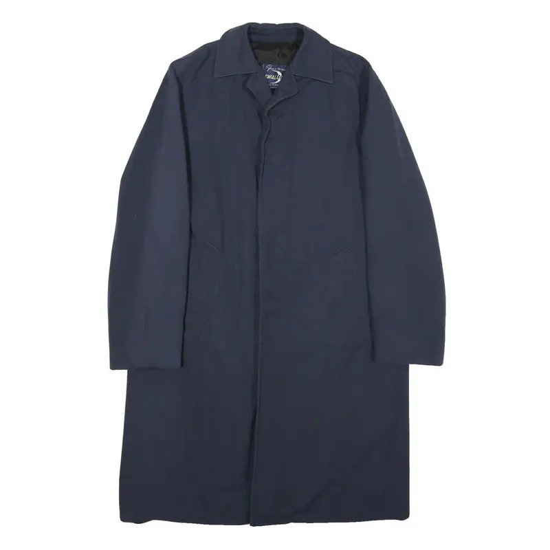 Swallow Mens Navy Blue Button Jacket M Polyester Blend Plain Classic Outerwear 1