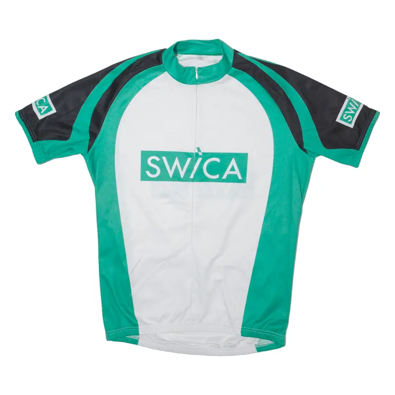 Swica Cycling Shirt Mens Jersey White 1/2 Zip S 1