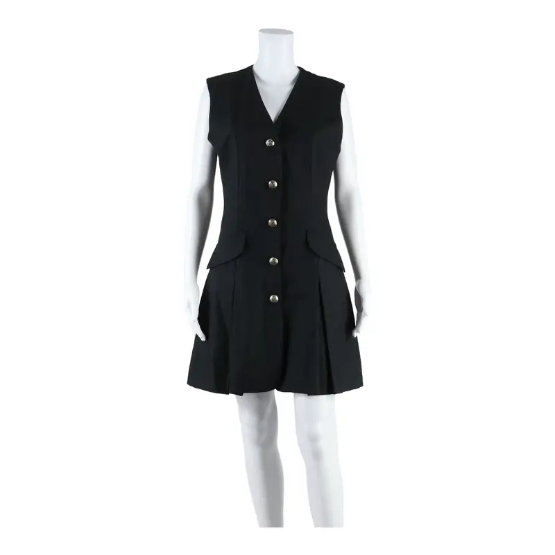 Swish Lined Womens Jacket Dress Grey Wool Sleeveless Knee Length L 1
