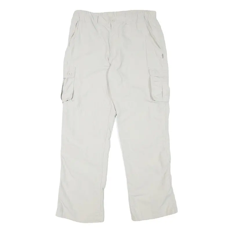 Switcher Mens Regular Fit White Polyester Blend Cargo Trousers W30 L29 Casual 1