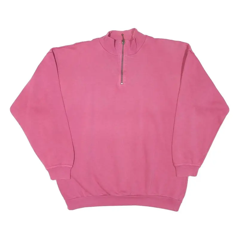 Switcher Womens Pink 1/4 Zip Sweatshirt M Cotton Blend Casual Pullover 1