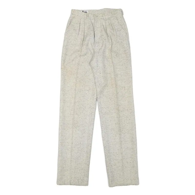 Sym Womens Wool Blend Beige Regular Fit Trousers W24 L32 Smart Comfort 1