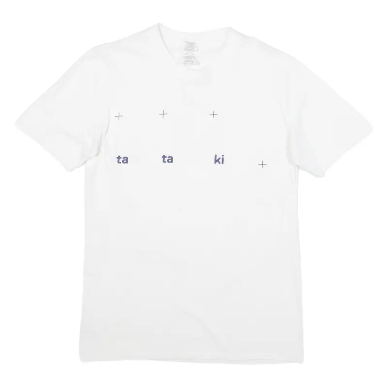 Ta Ta Ki Womens T-Shirt White Crew Neck S 1