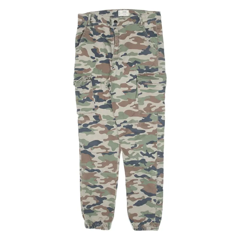 Takky Weijl Cargo Camo Womens Trousers Green Slim Tapered W29 L26 1