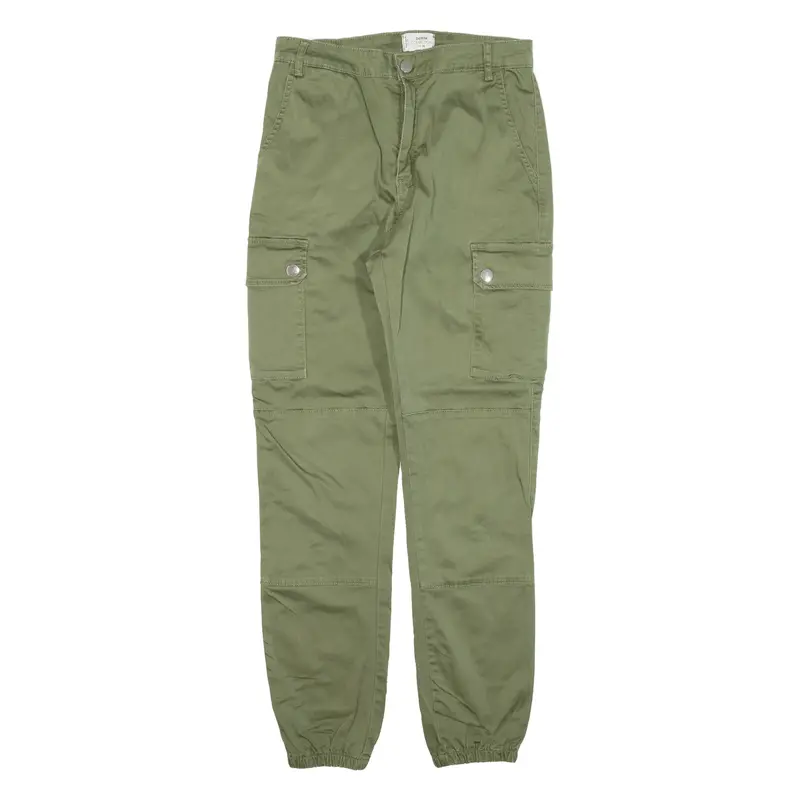 Tally Weijl Cargo Womens Trousers Green Slim Tapered W27 L27 1
