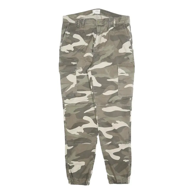 Tally Weijl Mens Cotton Blend Regular Camouflage Cargo Trousers W32 L28 Elastic 1