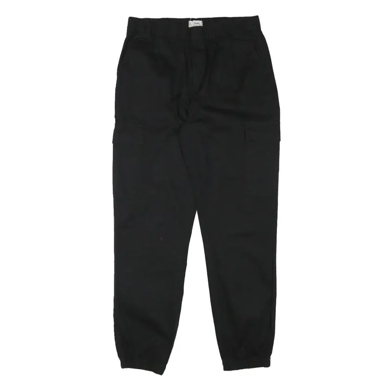 Tally Weijl Mens Relaxed Black Cargo Trousers W28 L28 Cotton Blend Casual Design 1